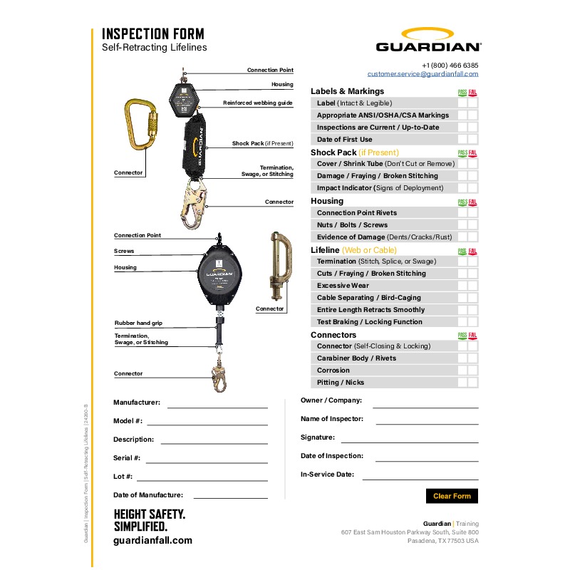 CR5 Self-Retracting Lifeline | GuardianFall (United States